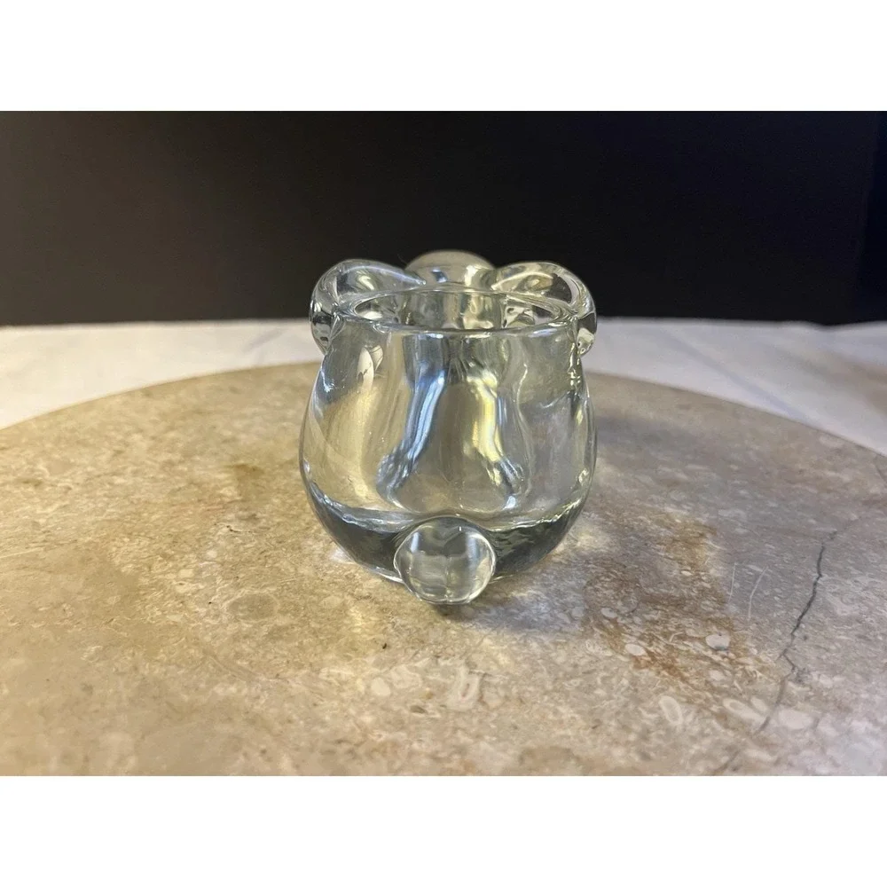Indiana Glass Candle Lane Bunny Critter Crystal Votive Tealight Holder